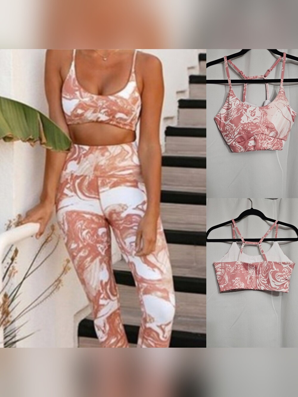 Athletic Yoga Sports Athleisure Top size M Pink White NWOT Boutique Item
